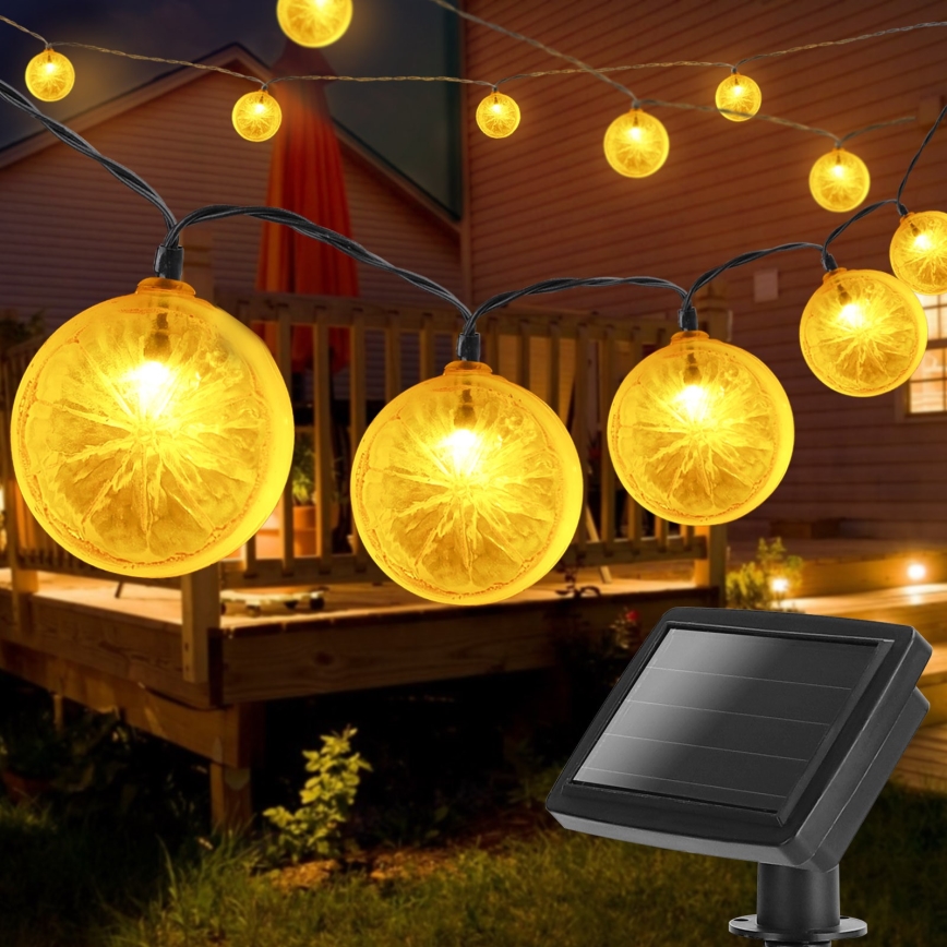 Aigostar - Catena LED solare 10xLED/3,8m IP44 600 mAh bianco caldo