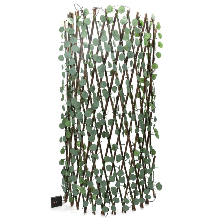 Aigostar - Catena LED solare 148xLED/2x1,2m IP65 300 mAh bianco caldo eucalipto