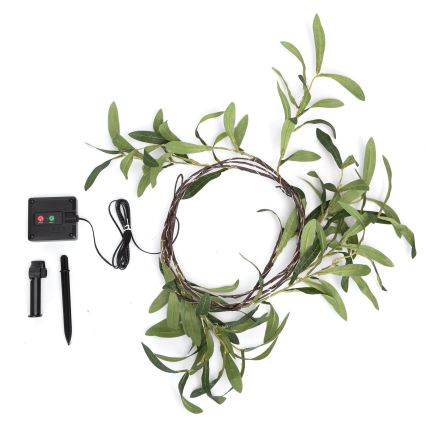 Aigostar - Catena LED solare 60xLED/4m IP65 bianco caldo oliva