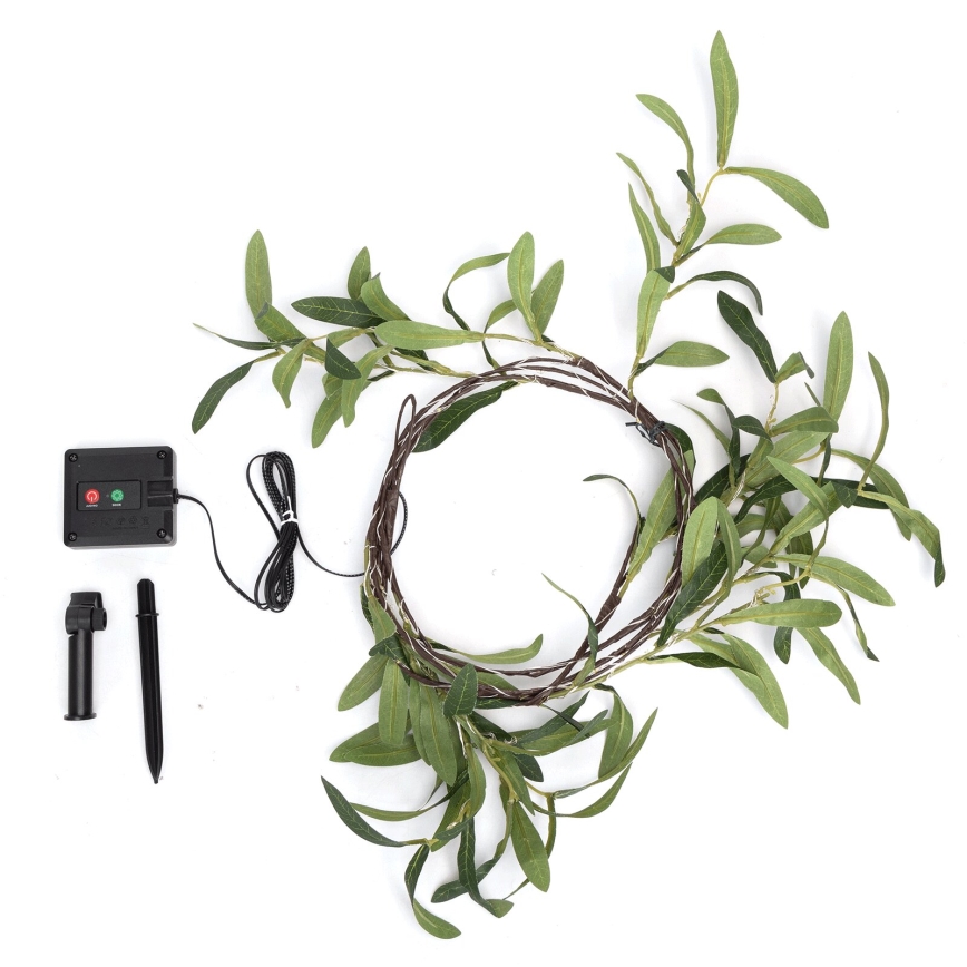 Aigostar - Catena LED solare 60xLED/4m IP65 bianco caldo oliva