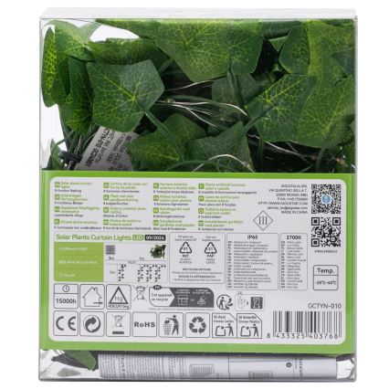 Aigostar - Catena LED solare 70xLED/4x1m IP65 bianco caldo ivy