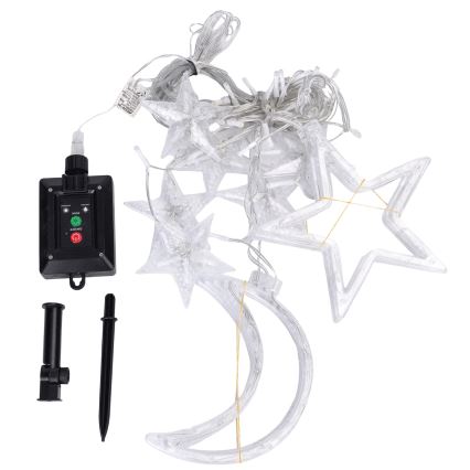 Aigostar - Catena luminosa solare a LED per Natale 120xLED/8 funzioni 3x0,6m 500 mAh IP65 bianco freddo