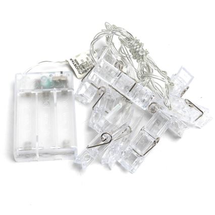 Aigostar - Catena luci LED decorativa con pioli 20xLED/3xAA 3,3m bianco caldo