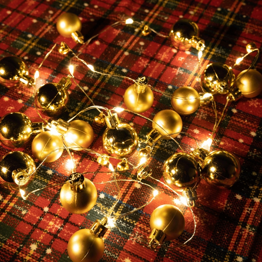 Aigostar - Catena luminosa LED 20 LED/3xAA, 2 m, bianco caldo