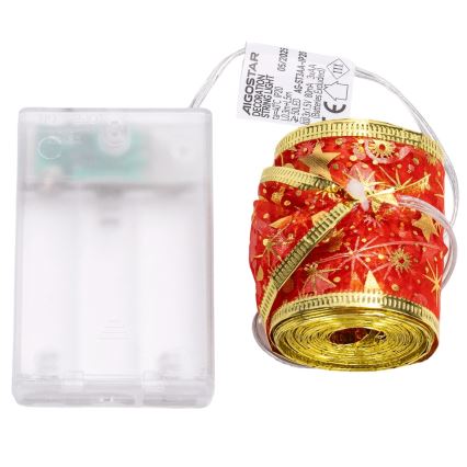 Aigostar - Catena luminosa a LED 50xLED/3xAA 5m bianco caldo/rosso