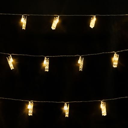 Aigostar - Catena luminosa decorativa a LED 20 LED/5 W/USB 6 m bianco caldo