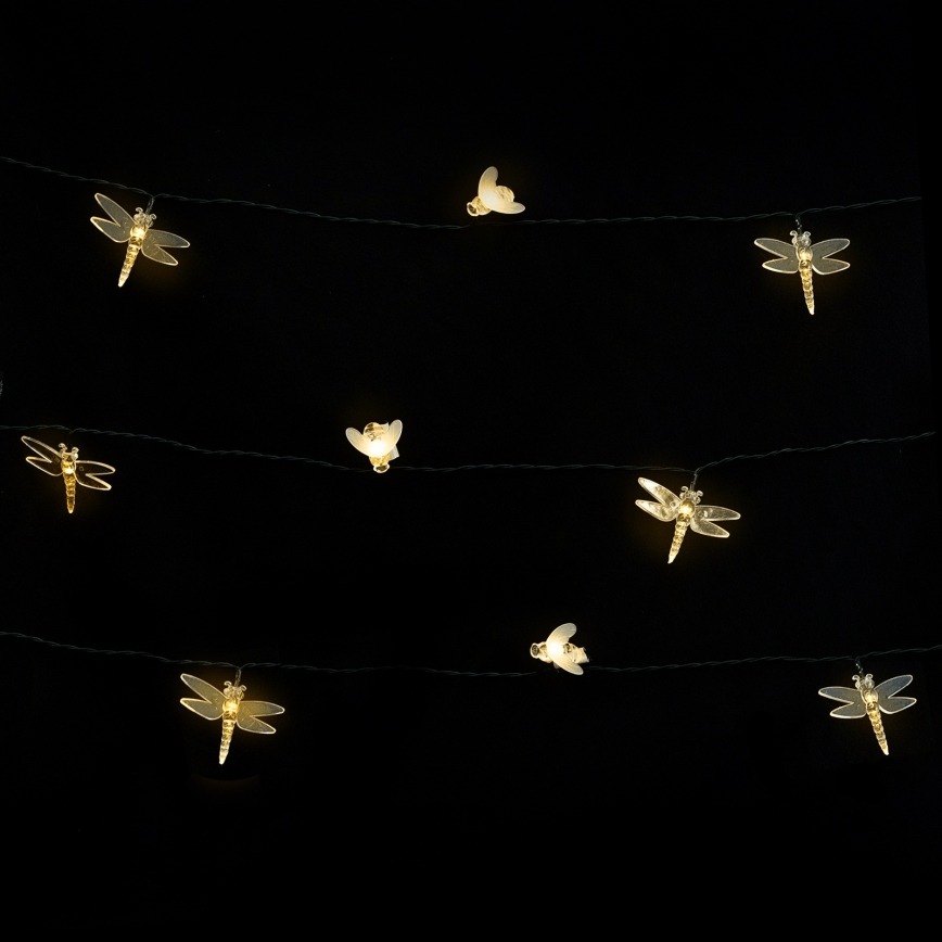 Aigostar - Catena luminosa solare a LED, 50 LED/8 funzioni, 10 m, 800 mAh, IP65, bianco caldo