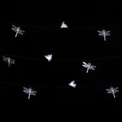 Aigostar - Catena luminosa solare decorativa a LED 50 LED/8 funzioni 10 m 800 mAh IP65 bianco freddo