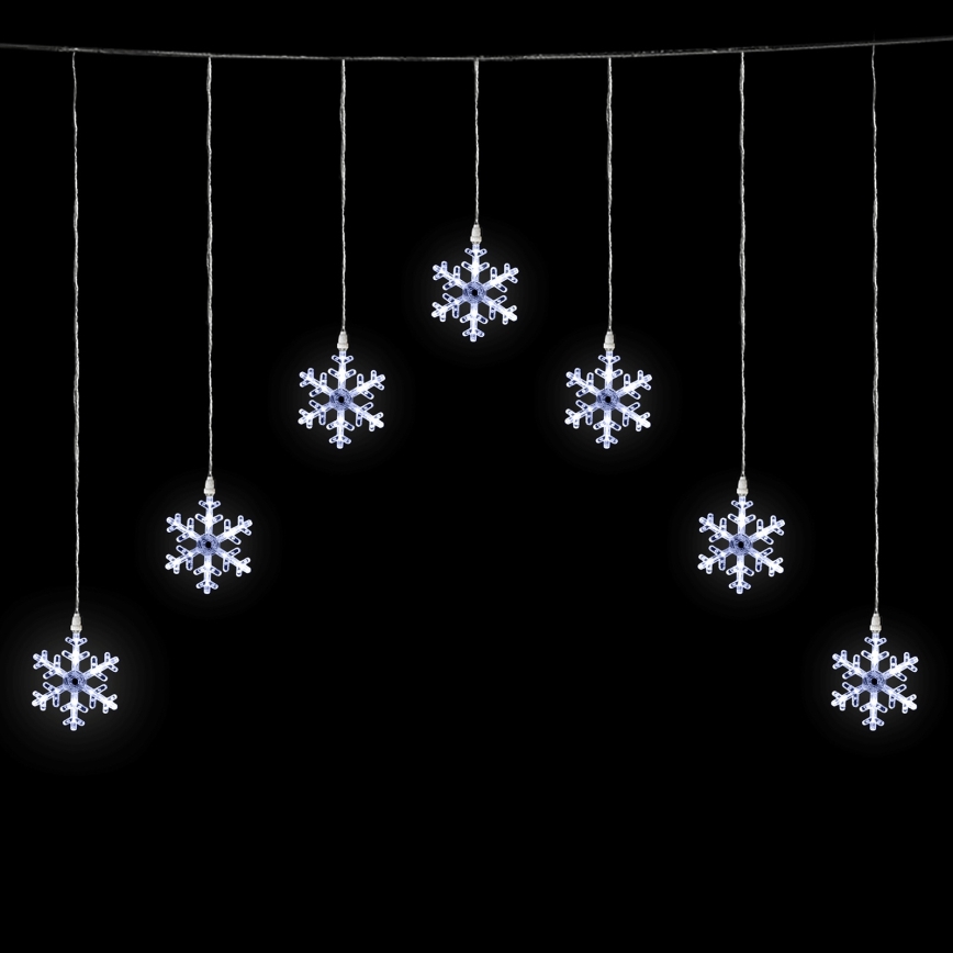 Aigostar - Catena luminosa natalizia LED per esterni 84xLED/8 funzioni 1,2x1m IP44 bianco freddo con fiocchi