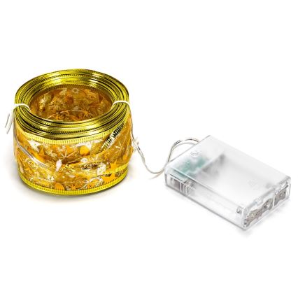 Aigostar - Catena luminosa natalizia a LED 100xLED/3xAA 10 m bianco caldo, dorata