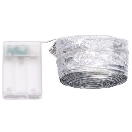 Aigostar - Catena luminosa LED 100xLED/3xAA 10 m bianco caldo argento