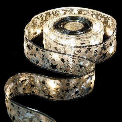 Aigostar - Catena luminosa a LED 20xLED/3xAA, 2 m, bianco caldo, argento