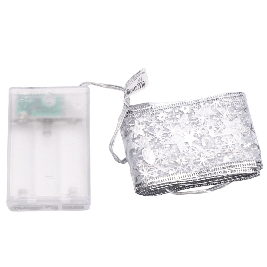 Aigostar - Catena luminosa a LED 20xLED/3xAA, 2 m, bianco caldo, argento