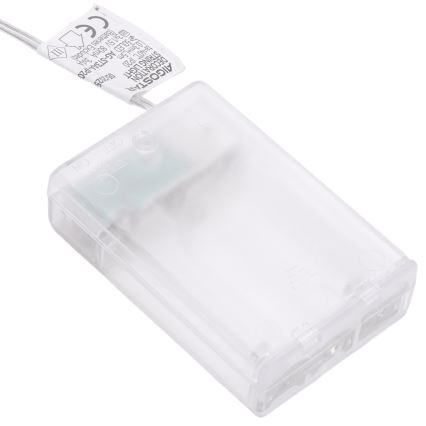 Aigostar - Catena luminosa a LED 20xLED/3xAA, 2 m, bianco caldo, argento