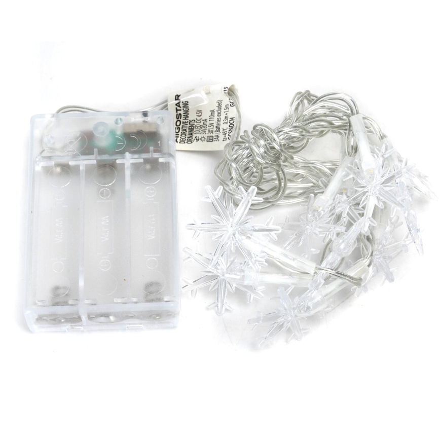 Aigostar - Catena luminosa LED 20xLED/3xAA, 3,3 m, fiocchi di neve