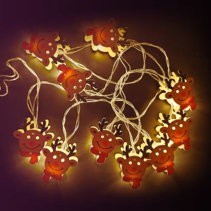 Aigostar - Catena luminosa LED 20xLED/3xAA 3m, bianco caldo a forma di renna