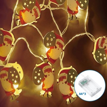 Aigostar - Catena luminosa LED 20xLED/3xAA 3m bianco caldo Babbo Natale