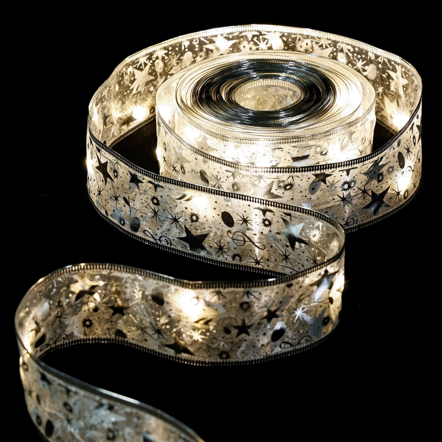 Aigostar - Catena luminosa a LED 50 LED / 3x AA, 5 m, luce calda, finitura argento