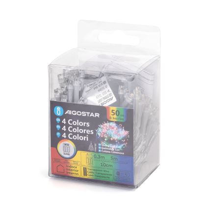 Aigostar - Catena luminosa LED 50xLED/3xAA 5,3m multicolore