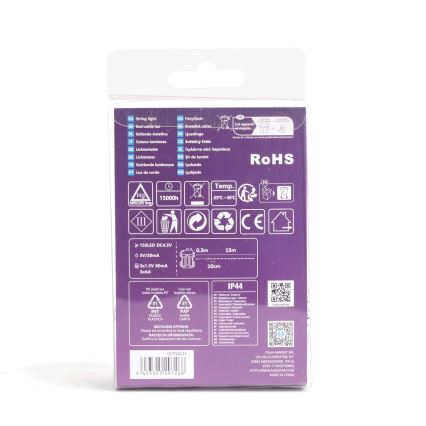 Aigostar - LED per esterni  catena luminosa 150xLED/8 funzioni/3xAA 15,3m IP44 bianco freddo