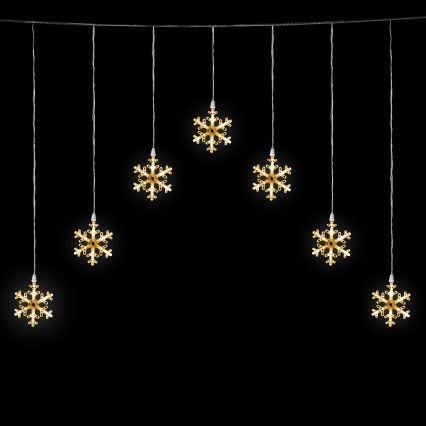 Aigostar - Catena luminosa a LED per esterni 84 LED/8 funzioni 1,2x1m IP44 bianco caldo con fiocchi di neve