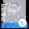 Aigostar - Catena luminosa LED da esterno per Natale, 100 LED, 8 modalità, 3xAA, 3,3 m, IP44, bianco freddo