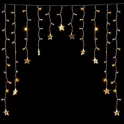 Aigostar - Catena luminosa natalizia LED da esterno 168xLED/8 funzioni 3x1,5m IP44 bianco caldo stelle