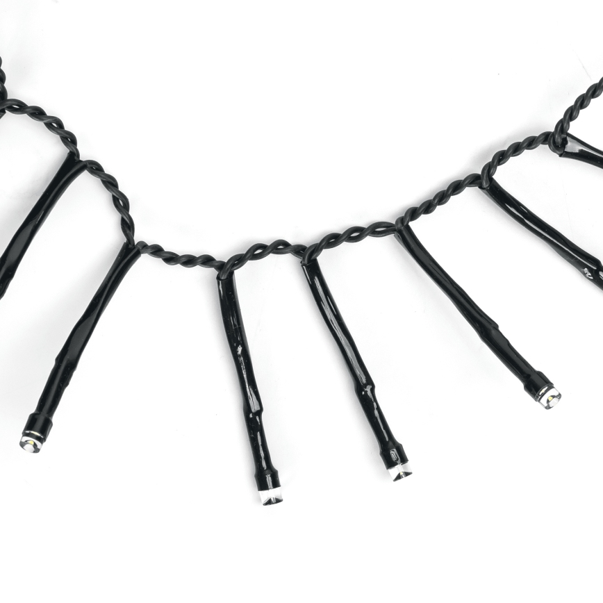 Aigostar - Catena luminosa natalizia a LED da esterno 200 LED/8 funzioni 3xAA 5,3 m IP44 bianco freddo