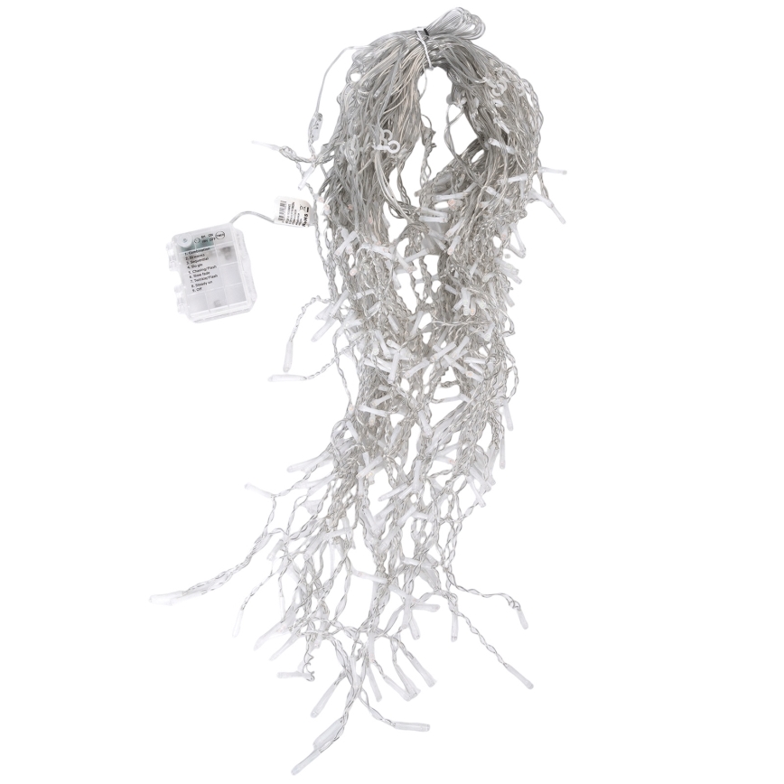 Aigostar - Catena luminosa natalizia LED per esterni 300xLED/8 funzioni 3xAA 18x0,6 m IP44 multicolore