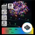 Aigostar - Catena luminosa LED da esterno per Natale 400xLED/8 funzioni 4xAA 20,3 m IP44 multicolore