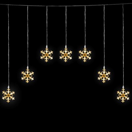 Aigostar - Catena luminosa natalizia LED da esterno 84xLED/8 funzioni 1,2x1m IP44 bianco caldo fiocchi di neve