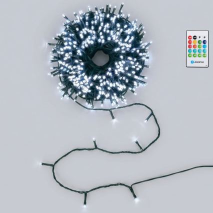 Aigostar - LED dimmerabile ghirlanda natalizia da esterno con sensore di movimento 100xLED/3xAA 12m bianco freddo + telecomando
