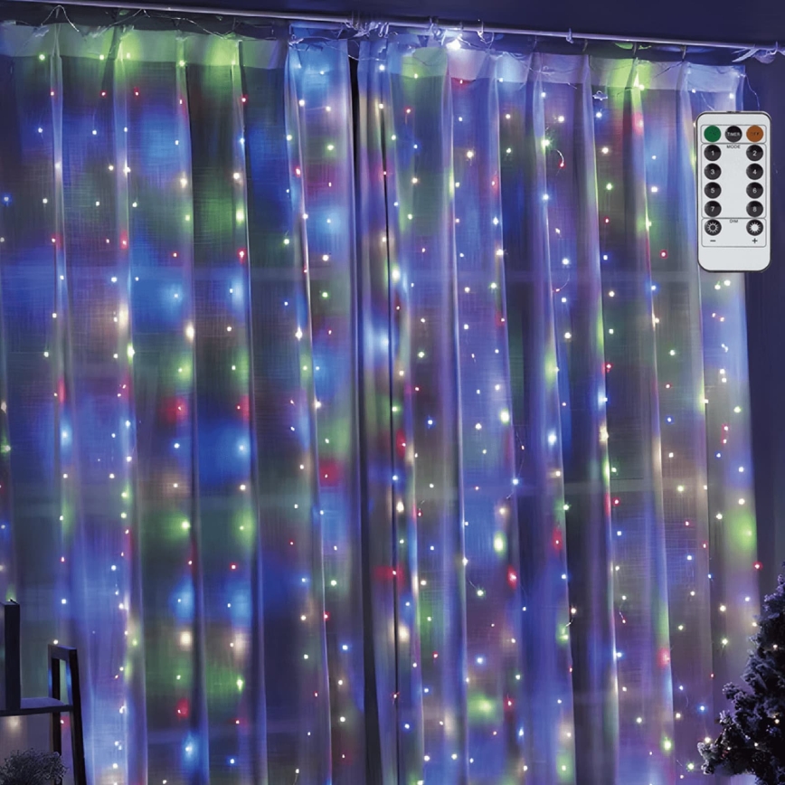 Aigostar - Catena luminosa natalizia LED dimmerabile 300xLED/8 funzioni USB 6x3m multicolore + telecomando