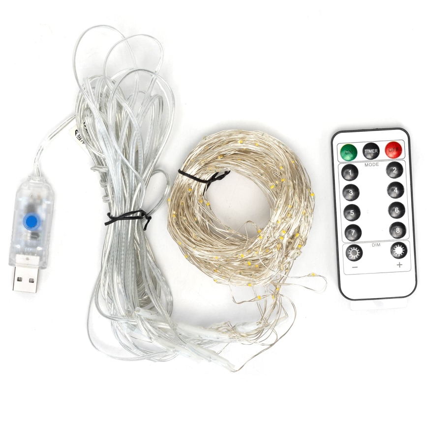 Aigostar - Catena luminosa natalizia LED dimmerabile 300xLED/8 funzioni USB 6x3m multicolore + telecomando