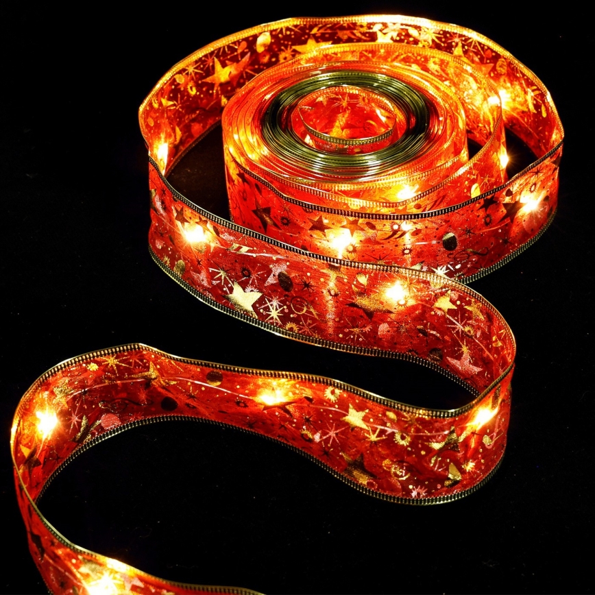 Aigostar - Catena luminosa LED natalizia 100xLED/3xAA 10 m bianco caldo rosso