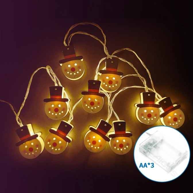 Aigostar - Catena luminosa LED natalizia 10xLED/3xAA 1,5m bianco caldo con pupazzo di neve