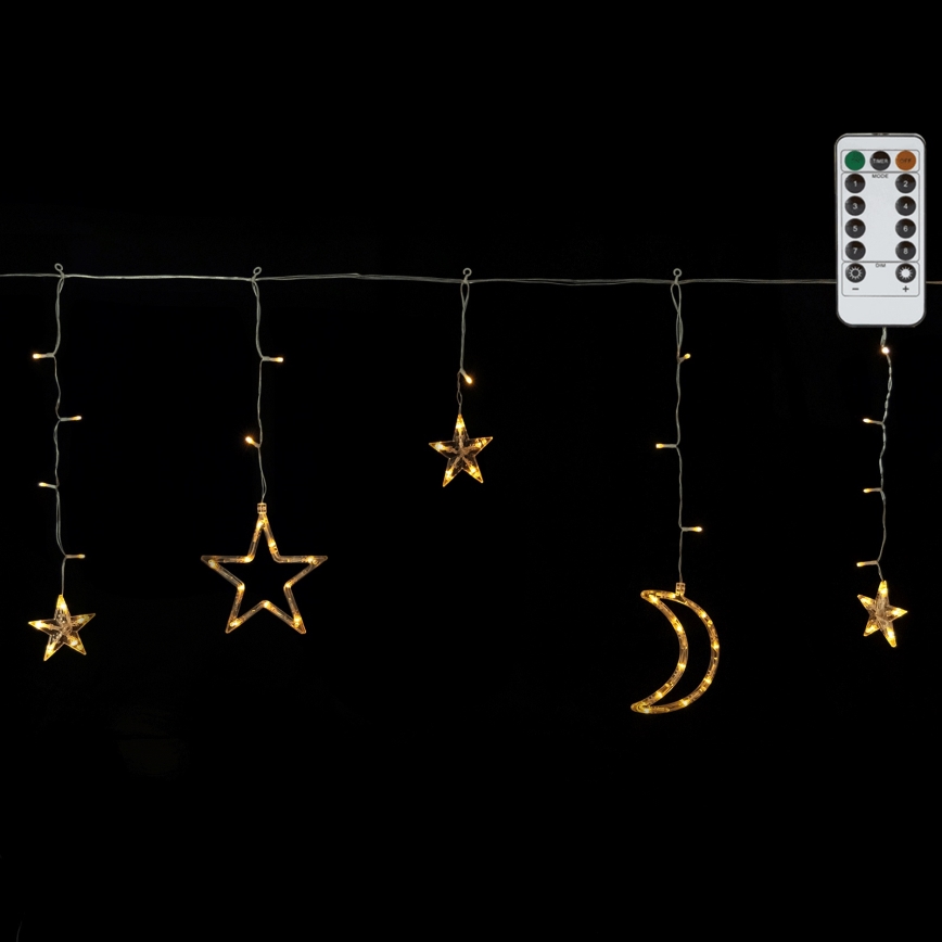 Aigostar - LED Catena da esterno 120xLED/6W/230V/8 funzioni 3x0,6m IP44 bianco caldo + telecomando