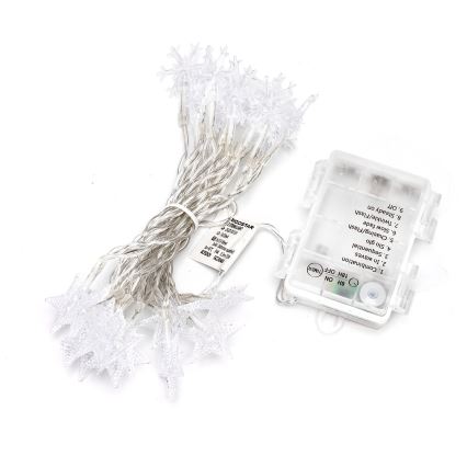 Aigostar - Catena luminosa LED per esterni 25xLED/8 funzioni 3xAA 2,5 m IP44 bianco freddo