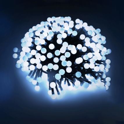 Aigostar - Catena luminosa natalizia LED da esterno 25xLED/8 funzioni 3xAA 2,8m IP44 bianco freddo