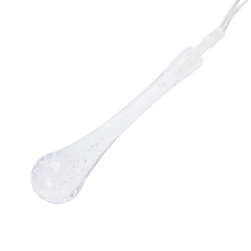 Aigostar - Catena luminosa LED da esterno 25 LED / 8 funzioni, alimentazione 3xAA, 2,5 m, IP44, bianco caldo, a goccia