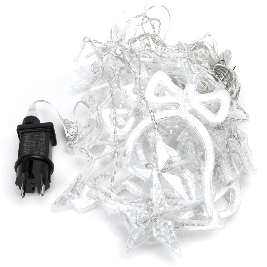 Aigostar - Catena luminosa natalizia LED da esterno 120xLED/8 funzioni 3x0,6m IP44 bianco freddo + telecomando