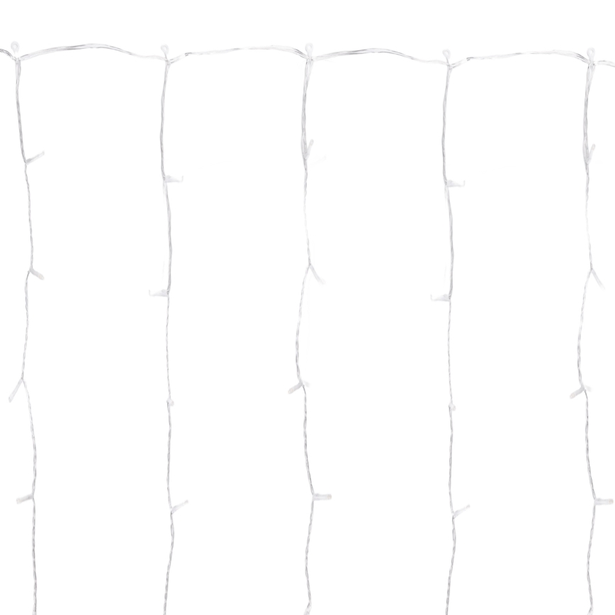 Aigostar - Catena LED da esterno 288xLED/8 funzioni 1,5x1,8m IP44 bianco freddo