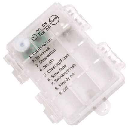 Aigostar - Catena luminosa LED per esterni 100 LED, 8 modalità, alimentazione 3x AA, 10,3 m, IP44, bianco caldo