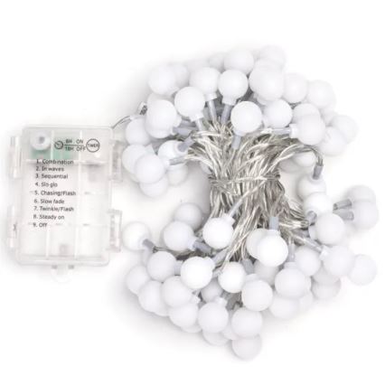 Aigostar - LED catena luminosa natalizia da esterno 100xLED/3xAA/8 funzioni 10,3 m IP44 bianco caldo