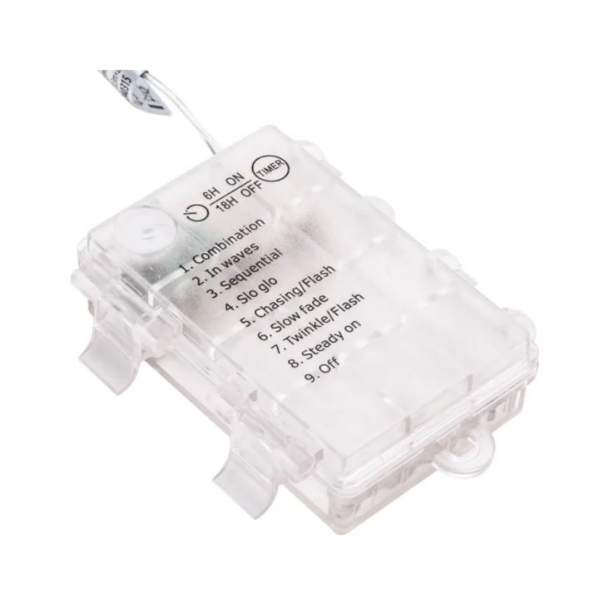 Aigostar - Catena luminosa LED da esterno, 100 LED, 3x pile AA, 8 modalità, 10,3 m, IP44, multicolore