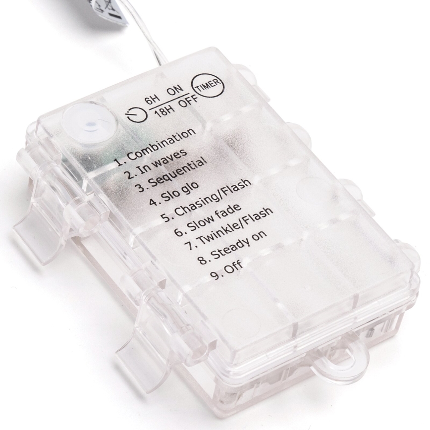 Aigostar - catena luminosa LED per esterni 150 LED, 8 funzioni, 3x AA, 15,3 m, IP44, bianco caldo