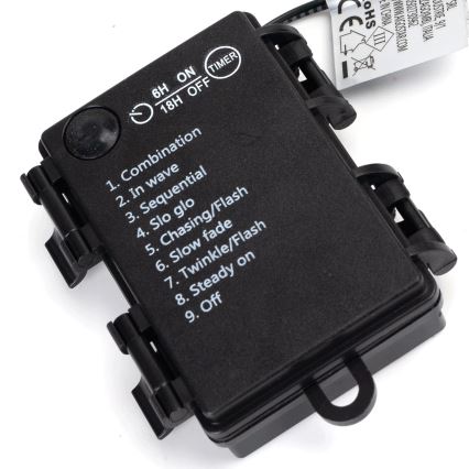 Aigostar - Catena luminosa LED per esterni 150 LED/8 funzioni, alimentazione 3x AA, 15,3 m, IP44, multicolore