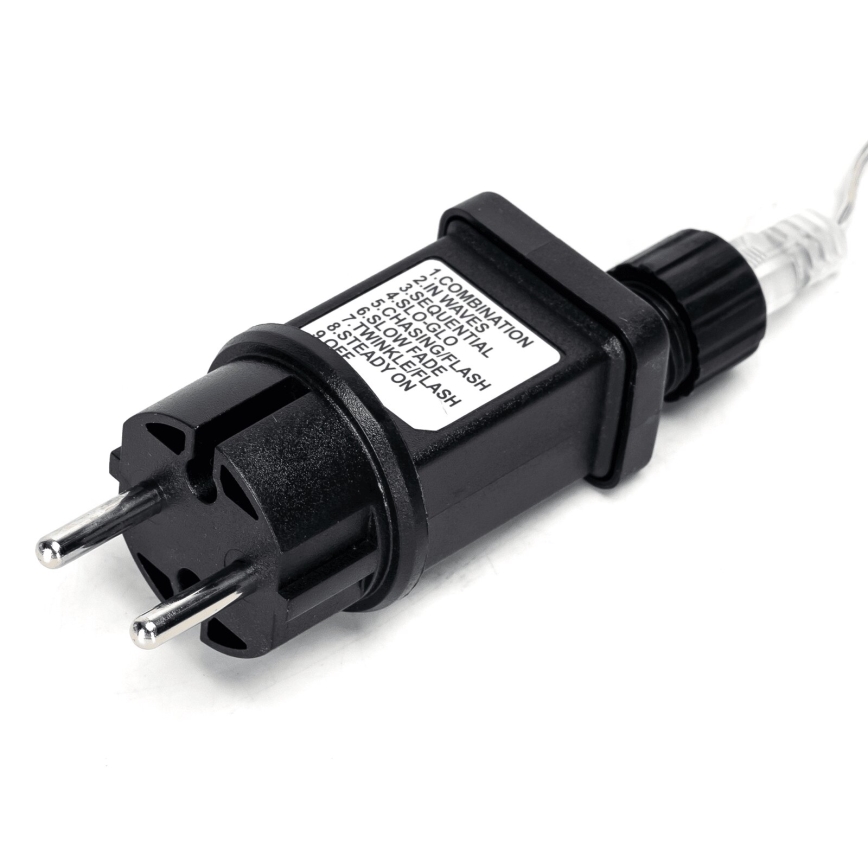 Aigostar - Catena luminosa LED per esterni 50 LED, 8 funzioni, 8 m, IP44, bianco freddo