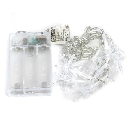 Aigostar - Catena luminosa LED per Natale 10xLED/3xAA 1,5m bianco caldo fiocchi di neve