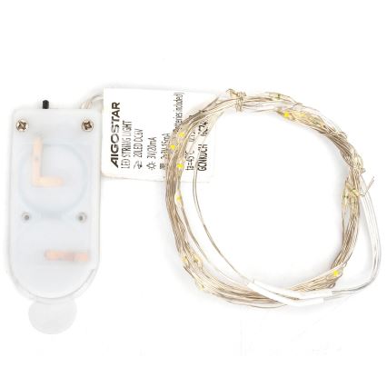 Aigostar - Catena luminosa LED per Natale 20xLED/2x3V 2m bianco caldo